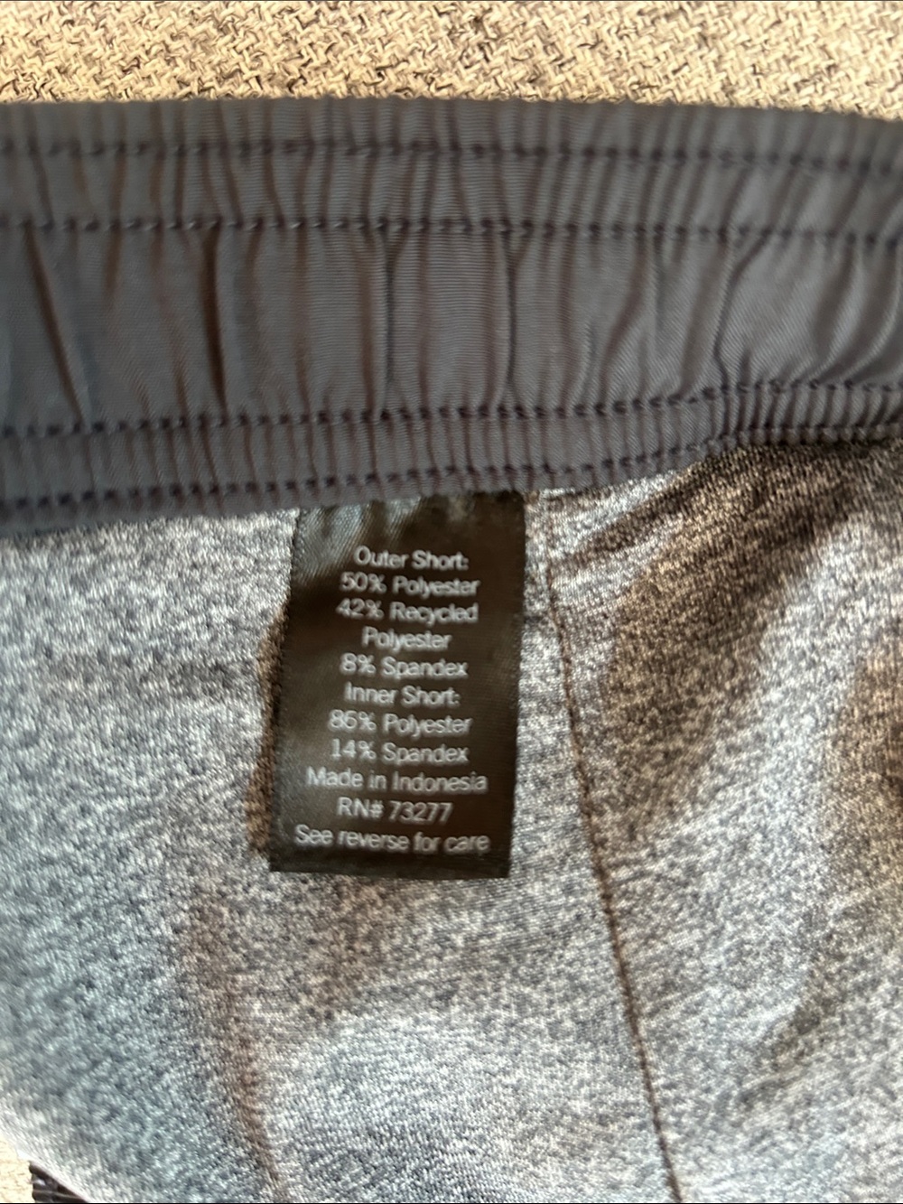 Men's Dark Gray FLX Performance Athletic Shorts with Drawstring - Picture 5 of 5